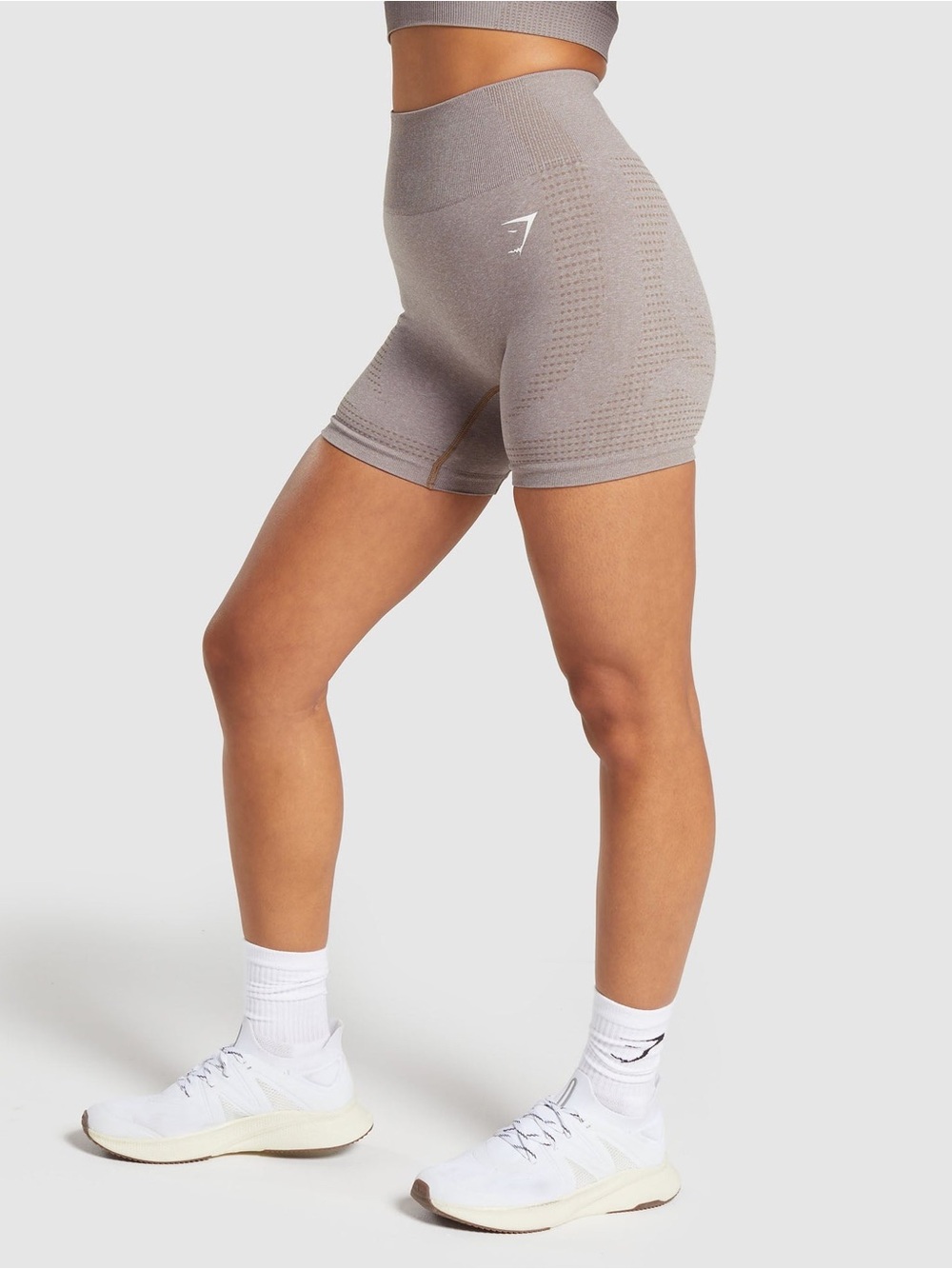 Gymshark Vital Seamless High-Rise Bike Shorts - Taupe Sz Large